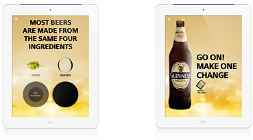 Images of Guinness app on iPad